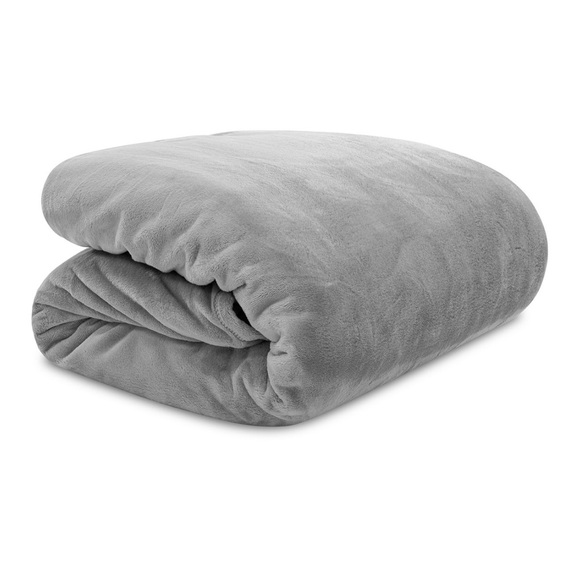 Lauren Ralph Lauren Quiet Gray Micromink King Size Blanket - Picture 5 of 9